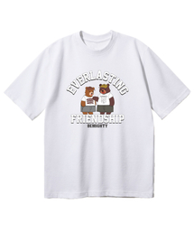 フレンドシップオーバーサイズ半袖Tシャツ[ホワイト]