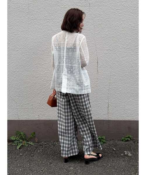 LAGUNAMOON(ラグナムーン)の「タイルパターンレースダブルジャケット 【夏服】(テーラードジャケット・レディース・ブラック/ホワイト・FREE)」の20枚目の写真