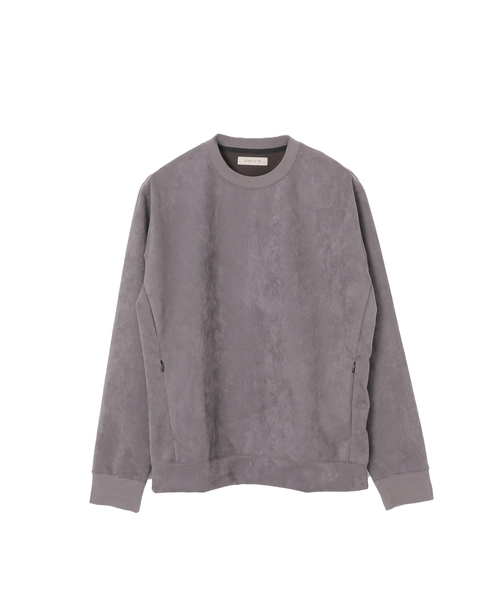 B.C STOCK（ベーセーストック）の「フェイクスエード クルーネックプルオーバー（スウェット・メンズ・ブラック/アイボリー/チャコールグレー/ブルー系その他・MEDIUM/LARGE）」の3枚目の写真