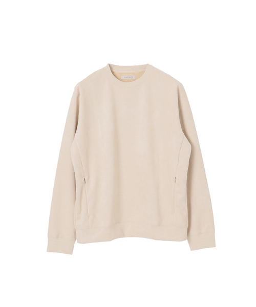 B.C STOCK（ベーセーストック）の「フェイクスエード クルーネックプルオーバー（スウェット・メンズ・ブラック/アイボリー/チャコールグレー/ブルー系その他・MEDIUM/LARGE）」の2枚目の写真