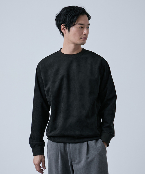 B.C STOCK（ベーセーストック）の「フェイクスエード クルーネックプルオーバー（スウェット・メンズ・ブラック/アイボリー/チャコールグレー/ブルー系その他・MEDIUM/LARGE）」の6枚目の写真