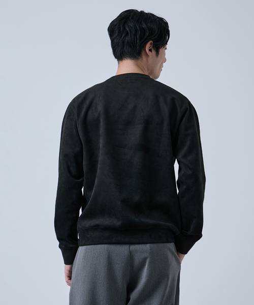 B.C STOCK（ベーセーストック）の「フェイクスエード クルーネックプルオーバー（スウェット・メンズ・ブラック/アイボリー/チャコールグレー/ブルー系その他・MEDIUM/LARGE）」の8枚目の写真