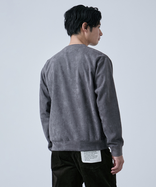 B.C STOCK（ベーセーストック）の「フェイクスエード クルーネックプルオーバー（スウェット・メンズ・ブラック/アイボリー/チャコールグレー/ブルー系その他・MEDIUM/LARGE）」の12枚目の写真