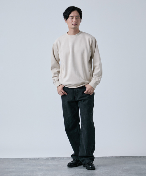 B.C STOCK（ベーセーストック）の「フェイクスエード クルーネックプルオーバー（スウェット・メンズ・ブラック/アイボリー/チャコールグレー/ブルー系その他・MEDIUM/LARGE）」の13枚目の写真