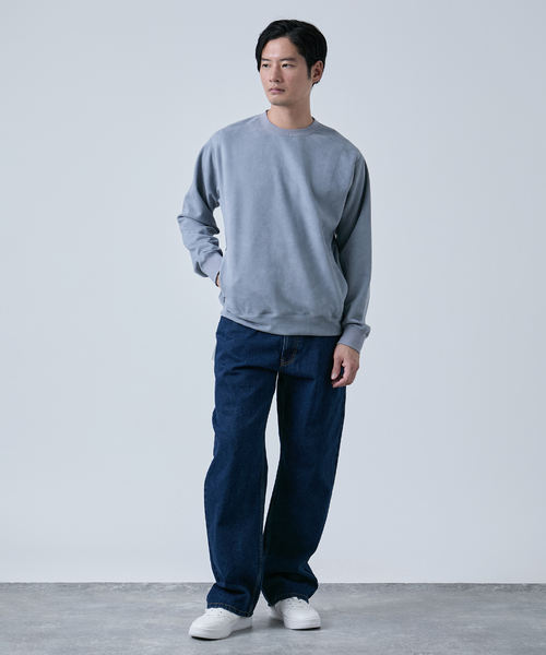 B.C STOCK（ベーセーストック）の「フェイクスエード クルーネックプルオーバー（スウェット・メンズ・ブラック/アイボリー/チャコールグレー/ブルー系その他・MEDIUM/LARGE）」の17枚目の写真