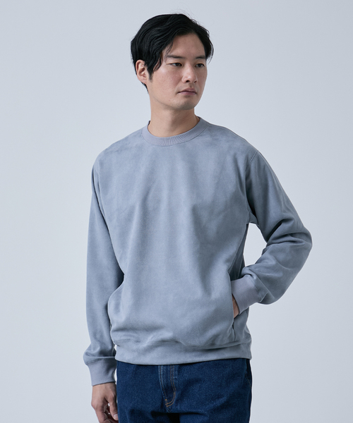 B.C STOCK（ベーセーストック）の「フェイクスエード クルーネックプルオーバー（スウェット・メンズ・ブラック/アイボリー/チャコールグレー/ブルー系その他・MEDIUM/LARGE）」の18枚目の写真