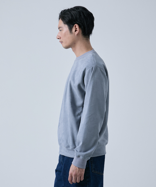 B.C STOCK（ベーセーストック）の「フェイクスエード クルーネックプルオーバー（スウェット・メンズ・ブラック/アイボリー/チャコールグレー/ブルー系その他・MEDIUM/LARGE）」の19枚目の写真