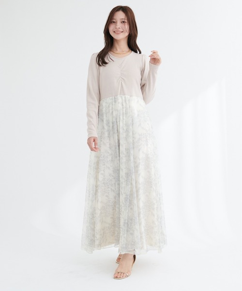 natural couture（ナチュラルクチュール）の「花柄チュールワンピース（ワンピース・レディース・グレー系その他/ブルー系その他/ネイビー/ベージュ系その他・FREE）」の16枚目の写真