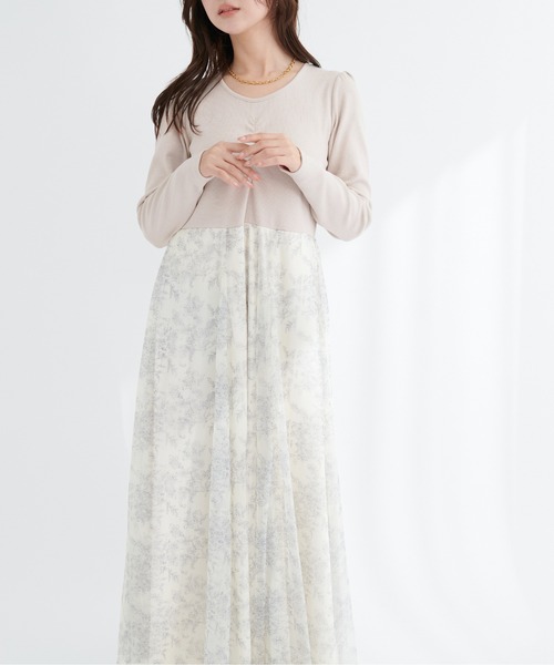 natural couture（ナチュラルクチュール）の「花柄チュールワンピース（ワンピース・レディース・グレー系その他/ブルー系その他/ネイビー/ベージュ系その他・FREE）」の18枚目の写真