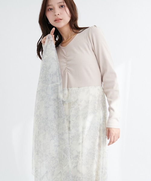 natural couture（ナチュラルクチュール）の「花柄チュールワンピース（ワンピース・レディース・グレー系その他/ブルー系その他/ネイビー/ベージュ系その他・FREE）」の19枚目の写真