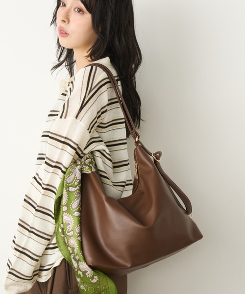 Unitage（ユニテージ）の「2wayフェイクレザートート【select item】（トートバッグ・レディース・ブラウン/ブラック/アイボリー・FREE）」の3枚目の写真