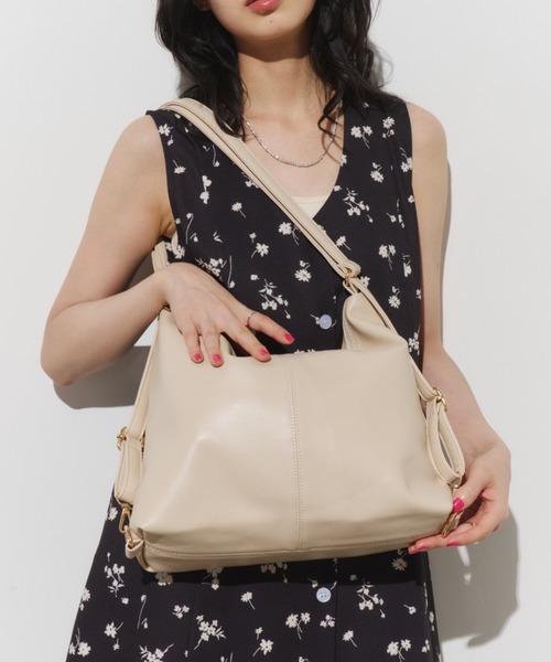 Unitage（ユニテージ）の「2wayフェイクレザートート【select item】（トートバッグ・レディース・ブラウン/ブラック/アイボリー・FREE）」の14枚目の写真