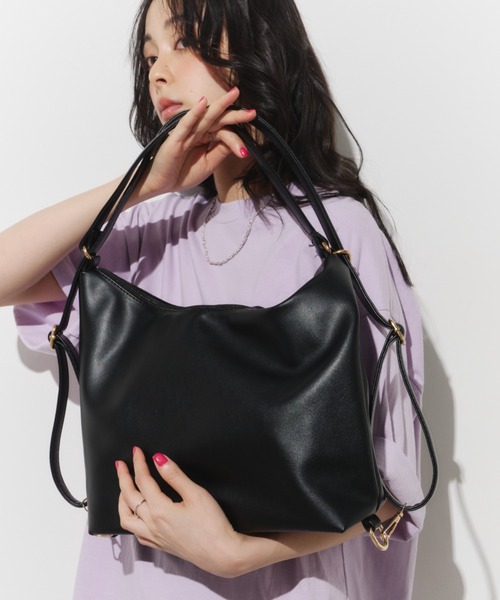 Unitage（ユニテージ）の「2wayフェイクレザートート【select item】（トートバッグ・レディース・ブラウン/ブラック/アイボリー・FREE）」の19枚目の写真