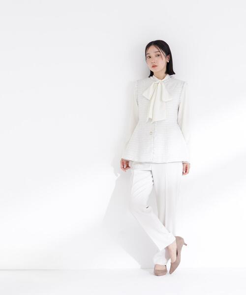 NATURAL BEAUTY BASIC（ナチュラルビューティーベーシック）の「◇ツイードシリーズ ペプラムジレ（その他アウター・レディース・ホワイト系その他/ブラック系その他・SMALL/MEDIUM）」の14枚目の写真
