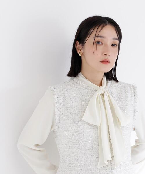 NATURAL BEAUTY BASIC（ナチュラルビューティーベーシック）の「◇ツイードシリーズ ペプラムジレ（その他アウター・レディース・ホワイト系その他/ブラック系その他・SMALL/MEDIUM）」の16枚目の写真