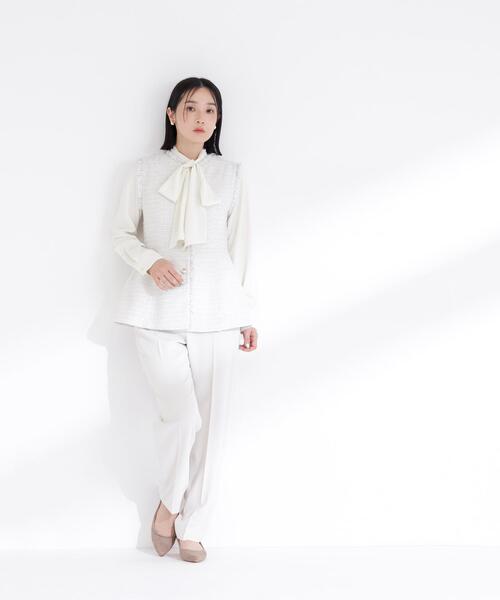 NATURAL BEAUTY BASIC（ナチュラルビューティーベーシック）の「◇ツイードシリーズ ペプラムジレ（その他アウター・レディース・ホワイト系その他/ブラック系その他・SMALL/MEDIUM）」の19枚目の写真