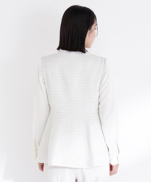 NATURAL BEAUTY BASIC（ナチュラルビューティーベーシック）の「◇ツイードシリーズ ペプラムジレ（その他アウター・レディース・ホワイト系その他/ブラック系その他・SMALL/MEDIUM）」の21枚目の写真