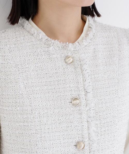 NATURAL BEAUTY BASIC（ナチュラルビューティーベーシック）の「◇ツイードシリーズ ペプラムジレ（その他アウター・レディース・ホワイト系その他/ブラック系その他・SMALL/MEDIUM）」の22枚目の写真