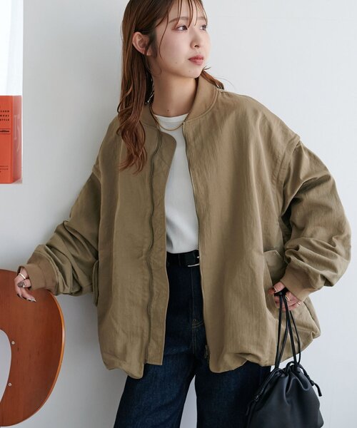 軽量/袖取り外し可/ユニセックス】ライトメモリー2WAYボンバーブルゾン