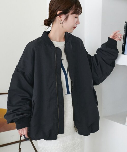 軽量/袖取り外し可/ユニセックス】ライトメモリー2WAYボンバーブルゾン