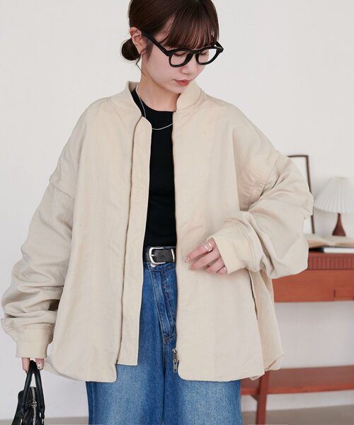 軽量/袖取り外し可/ユニセックス】ライトメモリー2WAYボンバーブルゾン