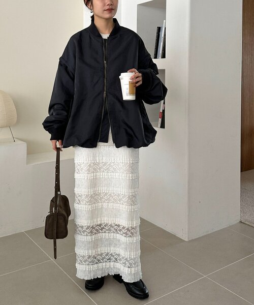 軽量/袖取り外し可/ユニセックス】ライトメモリー2WAYボンバーブルゾン