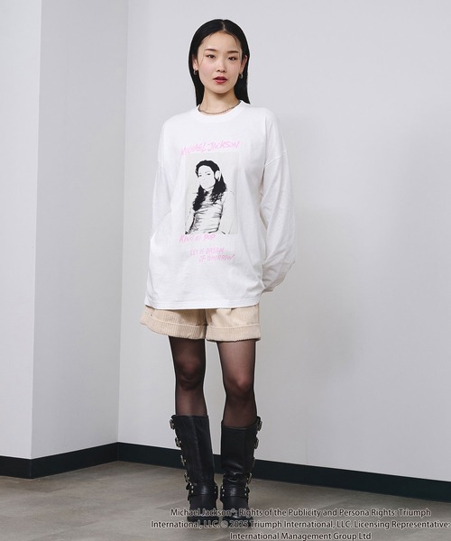 ROSE BUD（ローズバッド）の「(Michael Jackson)SCREAM L/S TEE（Tシャツ/カットソー・レディース・ブラック/ホワイト・ONE SIZE）」の21枚目の写真