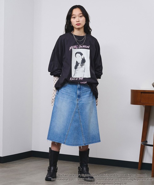 ROSE BUD（ローズバッド）の「(Michael Jackson)SCREAM L/S TEE（Tシャツ/カットソー・レディース・ブラック/ホワイト・ONE SIZE）」の9枚目の写真