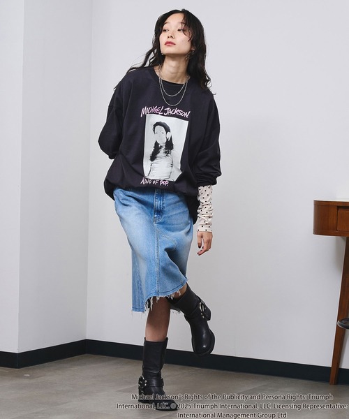 ROSE BUD（ローズバッド）の「(Michael Jackson)SCREAM L/S TEE（Tシャツ/カットソー・レディース・ブラック/ホワイト・ONE SIZE）」の10枚目の写真
