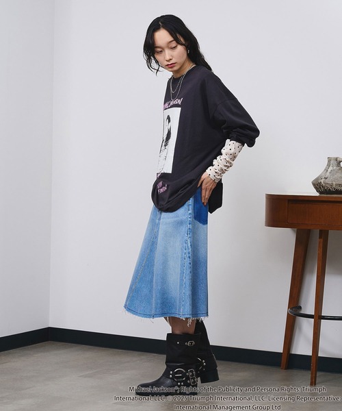 ROSE BUD（ローズバッド）の「(Michael Jackson)SCREAM L/S TEE（Tシャツ/カットソー・レディース・ブラック/ホワイト・ONE SIZE）」の3枚目の写真