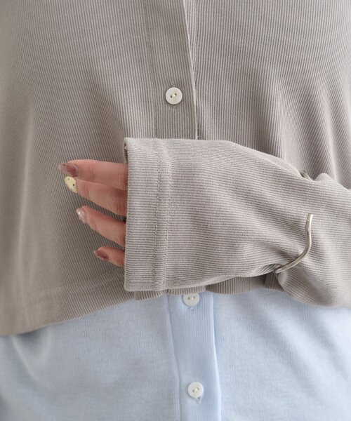 mystic（ミスティック）の「【柔らか素材/3色展開】配色レイヤードロングTシャツ（Tシャツ/カットソー・レディース・ピンク/ブラック/ブルー・FREE）」の18枚目の写真