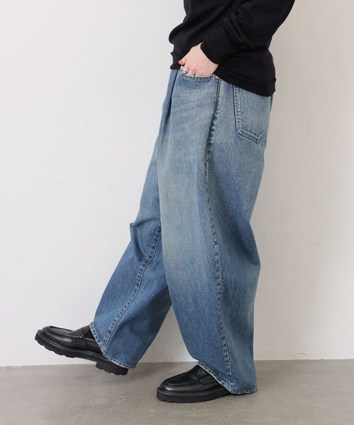 JOURNAL STANDARD LUXE(ジャーナルスタンダード ラックス)の「《追加2》13OZデニム タックラウンドパンツ(デニムパンツ・レディース・ネイビー・SMALL/MEDIUM)」の12枚目の写真