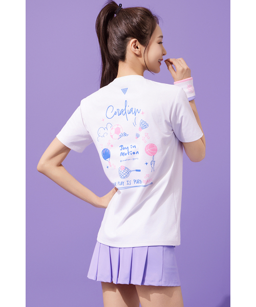 CORALIAN(コラリアン)の「デイリーソロナグラフィックラウンドtシャツ女性用ホワイト(Tシャツ/カットソー・レディース・その他・XS/M/L/XL/XXL)」の1枚目の写真