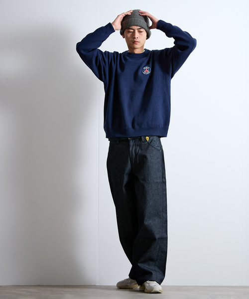 PARIS SAINT-GERMAIN（パリサンジェルマン）の「【Paris Saint-Germain / パリ・サン＝ジェルマン】 JP Sweat like Knit EMBLEM（ニット/セーター・メンズ・ネイビー/ライトグレー・MEDIUM/X-LARGE/LARGE）」の21枚目の写真