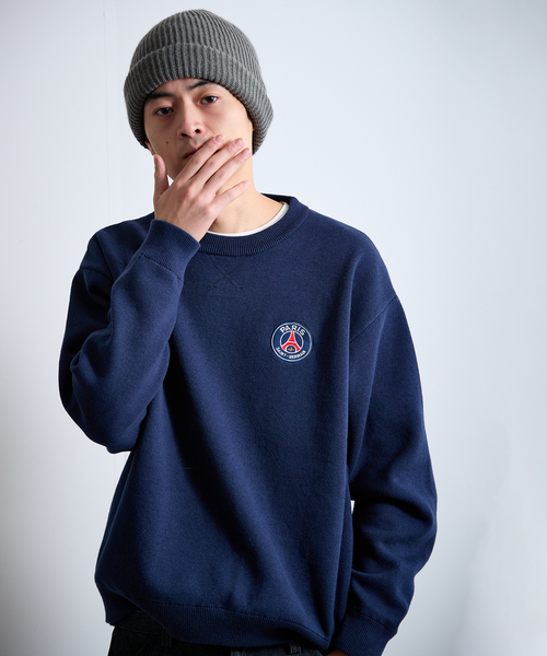PARIS SAINT-GERMAIN（パリサンジェルマン）の「【Paris Saint-Germain / パリ・サン＝ジェルマン】 JP Sweat like Knit EMBLEM（ニット/セーター・メンズ・ネイビー/ライトグレー・MEDIUM/X-LARGE/LARGE）」の13枚目の写真