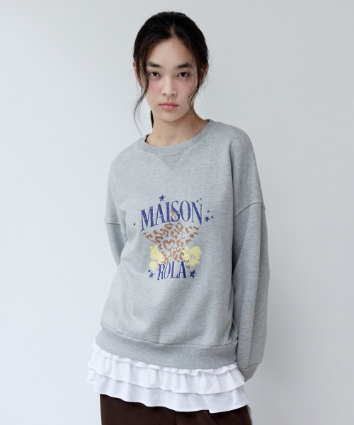 ROLAROLA（ロラロラ）の「MAISON DE ROLA GRAPHIC SWEATSHIRT GRAY（スウェット・レディース・グレー・S/M）」の2枚目の写真