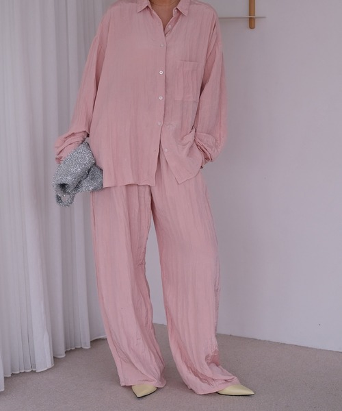 AKTE(アクテ)の「ボリュームクリンクルワイドパンツ(その他パンツ・レディース・ネイビー/ペールイエロー/ベビーピンク・FREE/TALL)」の14枚目の写真