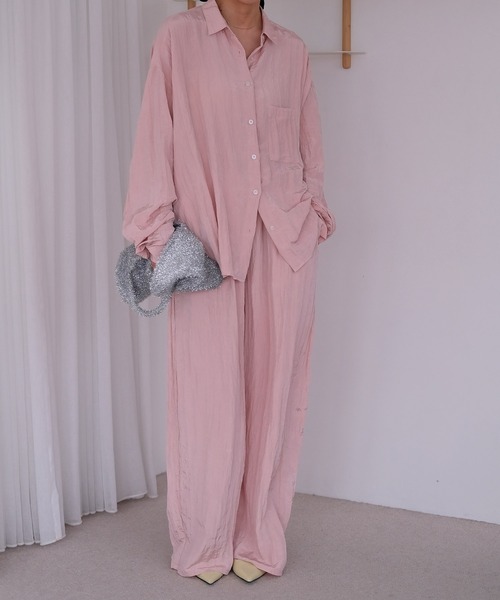 AKTE(アクテ)の「ボリュームクリンクルワイドパンツ(その他パンツ・レディース・ネイビー/ペールイエロー/ベビーピンク・FREE/TALL)」の18枚目の写真