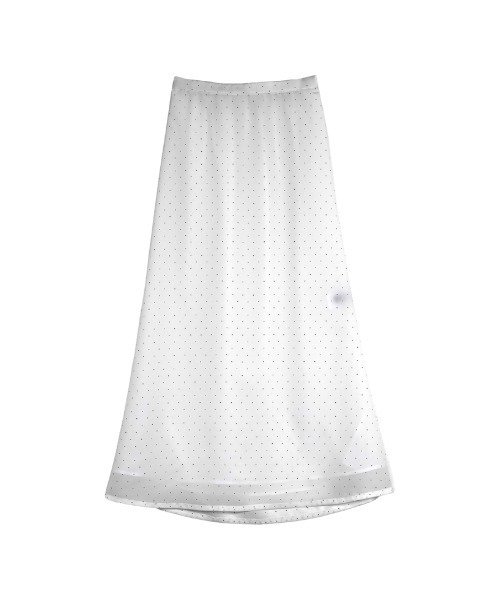 Re:EDIT（リエディ）の「[2026S/S COLLECTION][2点セット][低身長サイズ有]スカーフ付きピンドット柄セミマーメイドスカート（スカート・レディース・ブラック/アイボリー・SHORT/MEDIUM/LARGE）」の16枚目の写真