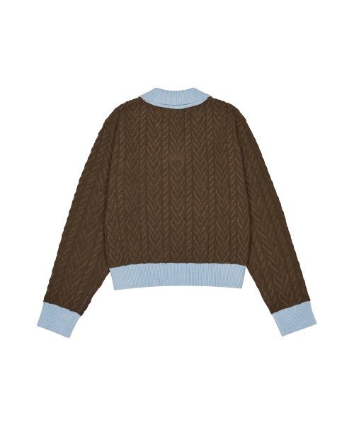 LUVISTRUE（ラヴイズトゥルー）の「AC LOGO COLLAR KNIT(BROWN)（ニット/セーター・レディース・その他・FREE）」の3枚目の写真