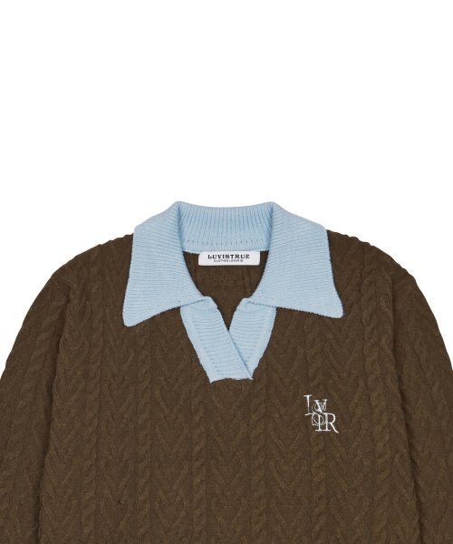 LUVISTRUE（ラヴイズトゥルー）の「AC LOGO COLLAR KNIT(BROWN)（ニット/セーター・レディース・その他・FREE）」の4枚目の写真
