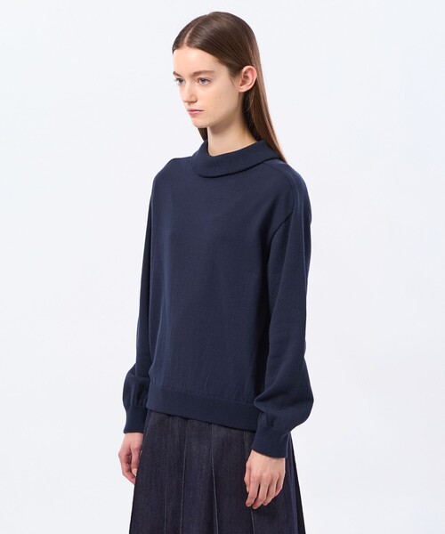 MACKINTOSH PHILOSOPHY(マッキントッシュ フィロソフィー)の「バイカラーロールニット(ニット/セーター・レディース・グリーン系その他2/ベージュ/ダークネイビー・38)」の8枚目の写真