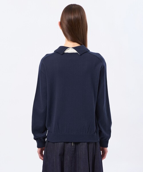 MACKINTOSH PHILOSOPHY(マッキントッシュ フィロソフィー)の「バイカラーロールニット(ニット/セーター・レディース・グリーン系その他2/ベージュ/ダークネイビー・38)」の9枚目の写真