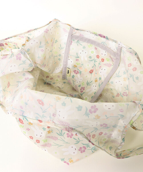 Dick Bruna(ディックブルーナ)の「MIFFY FLORAL PATTERN ショッピングバッグ S(エコバッグ/サブバッグ・レディース・ピンク/ベージュ・FREE)」の15枚目の写真