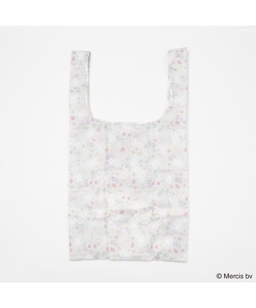 Dick Bruna(ディックブルーナ)の「MIFFY FLORAL PATTERN ショッピングバッグ S(エコバッグ/サブバッグ・レディース・ピンク/ベージュ・FREE)」の3枚目の写真