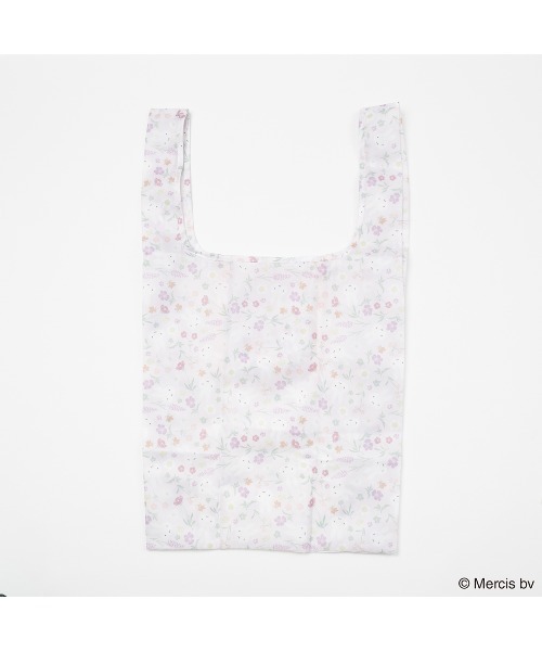Dick Bruna(ディックブルーナ)の「MIFFY FLORAL PATTERN ショッピングバッグ S(エコバッグ/サブバッグ・レディース・ピンク/ベージュ・FREE)」の4枚目の写真