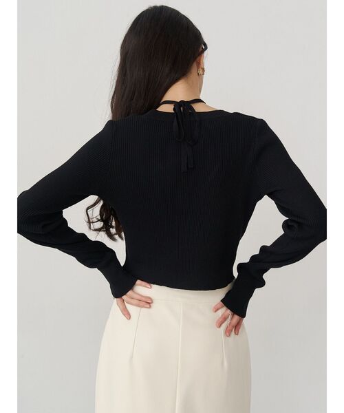 MURUA（ムルーア）の「ホルタードッキングトップス（ニット/セーター・レディース・ブラック/ブラウン・FREE）」の7枚目の写真