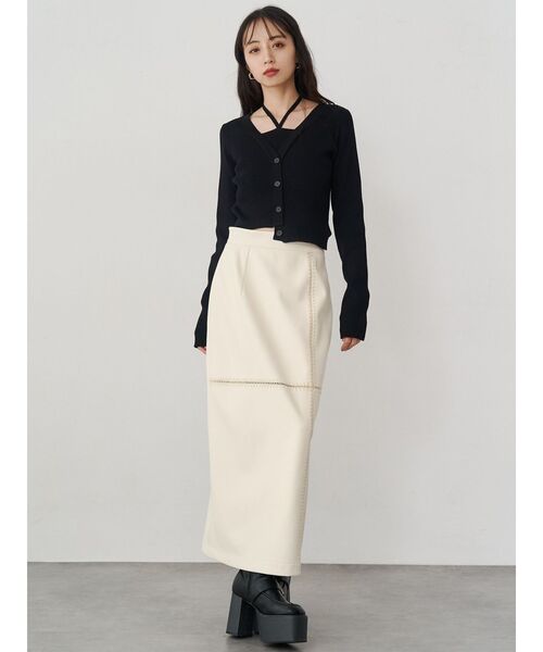 MURUA（ムルーア）の「ホルタードッキングトップス（ニット/セーター・レディース・ブラック/ブラウン・FREE）」の8枚目の写真