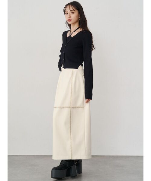 MURUA（ムルーア）の「ホルタードッキングトップス（ニット/セーター・レディース・ブラック/ブラウン・FREE）」の10枚目の写真