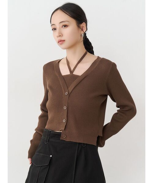 MURUA（ムルーア）の「ホルタードッキングトップス（ニット/セーター・レディース・ブラック/ブラウン・FREE）」の12枚目の写真